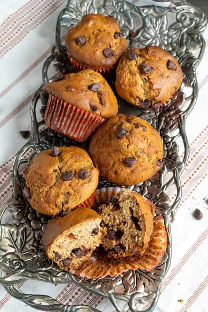 muffins in the tray.