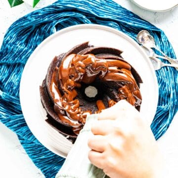 dark chocolate bundt cake featured image.