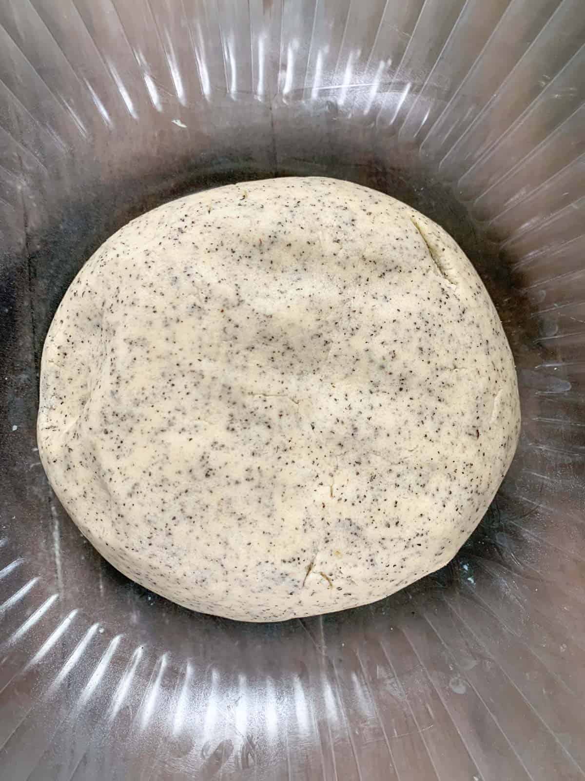 earl grey cookies dough ready to go to the fridge.