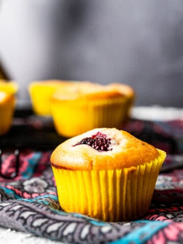 vegan blackberry muffins featured image.